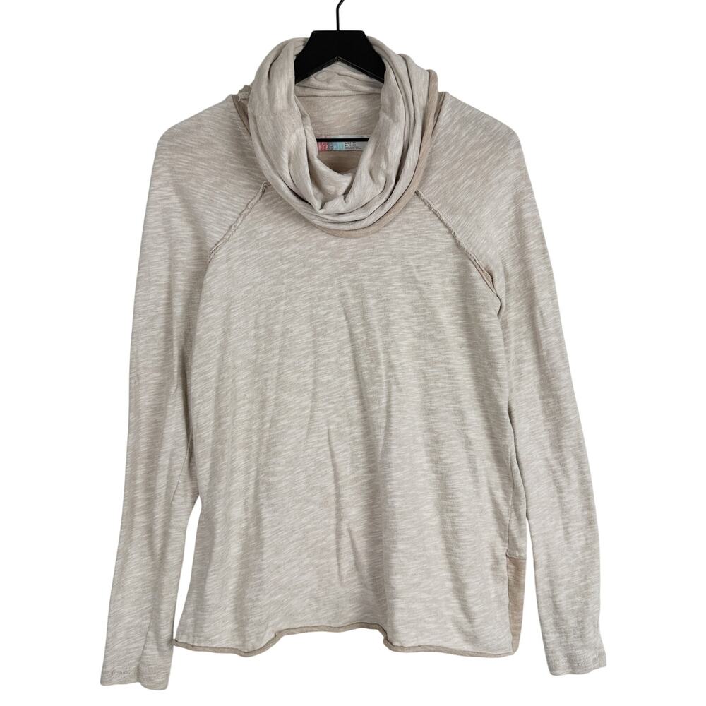Free People Beach Cocoon Cowl Pullover Sweatshirt Beige Slouchy - XS/S